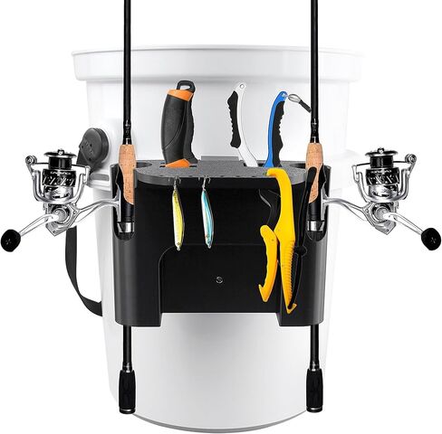 Fishing Rod Holder Accessories Fits for YETI Loadout 5-Gallon Bucket,Bucket Fishing Rod Holder,All-in-One Fishing Organizer for YETI Bucket Accessories in Saudi Arabia