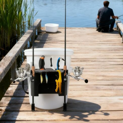 Fishing Rod Holder Accessories Fits for YETI Loadout 5-Gallon Bucket,Bucket Fishing Rod Holder,All-in-One Fishing Organizer for YETI Bucket Accessories in Saudi Arabia