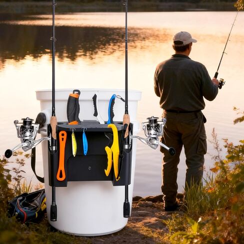 Fishing Rod Holder Accessories Fits for YETI Loadout 5-Gallon Bucket,Bucket Fishing Rod Holder,All-in-One Fishing Organizer for YETI Bucket Accessories in Saudi Arabia