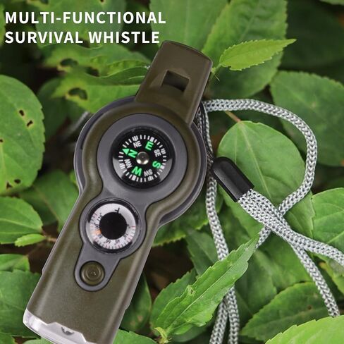Emergency Survival Function Whistle, Outdoor Multifunctional Tool Safety Whistle with Lanyard, Ideal for Kayaking, Boating, Hiking, Camping, Climbing, Hunting, Fishing, Rescue Signaling in Saudi Arabia