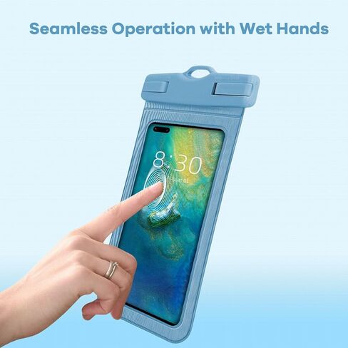 2 Pieces Universal Waterproof Phone Pouch - Dry Bag Case for iPhone 16, 15, 14, 13,12, 11 Pro Max, XS Plus Up to 7.0", Beach & Vacation Essentials, Black+Blue (Blue+Black) in Saudi Arabia