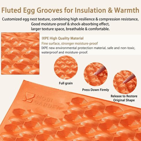 R2.6 3-Season Foam Sleeping Pad, 1inch Thickened Ultralight Closed Cell Camping Mattress with Bandage, Waterproof Thermal Folding Sleeping Pad Suitable for Backpacking, Camping in Saudi Arabia