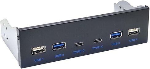USB 3.0 اللوحة الأمامية لسطح المكتب 5.25In CD-ROM Drive Bay USB3.0/3.2 19Pin USB2.0 9Pin إلى 2X USB Type C+2X USB3.0+2xUSB2.0 in Saudi Arabia