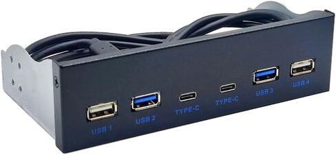 USB 3.0 اللوحة الأمامية لسطح المكتب 5.25In CD-ROM Drive Bay USB3.0/3.2 19Pin USB2.0 9Pin إلى 2X USB Type C+2X USB3.0+2xUSB2.0 in Saudi Arabia