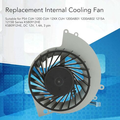 Internal Replacement Cooling Fan for CUH 1200AB01, KSB0912HE, 12V, 1.4A, Excellent Heat Dissipation in Saudi Arabia