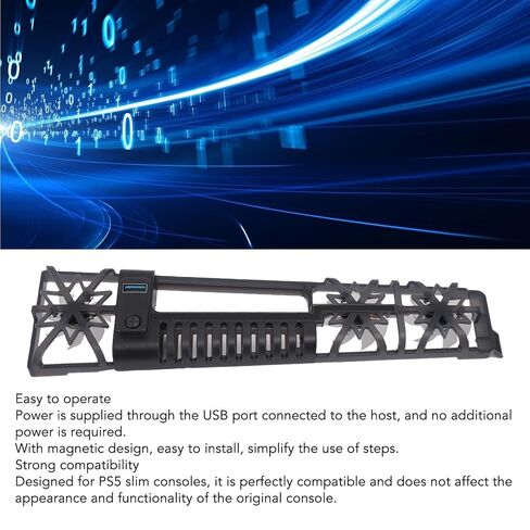 Cooling Fan for Slim Console, Game Console USB Cooling Fan with RGB Light, 3 Adjustable Fans, Quiet Cooling System for Slim in Saudi Arabia