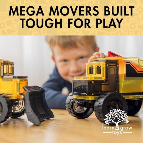 Lean & Grow Toys 110Pcs Magnetic Tiles Builders Pack Kids Magnetic Building Sets 3D Magnet Tile Building Blocks Construction Educational STEM Toys Gifts for Toddlers Boys Girls in Kuwait