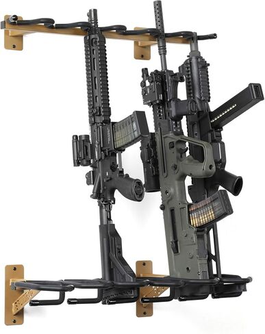 Savior Equipment Wall-Mount Rifle Rack Tactical Shotgun Carbine Firearm Free-Standing Gun Display Indoor Storage Rack - Heavy Duty Steel, 6-Slot Holds up to 150 Lbs in Saudi Arabia