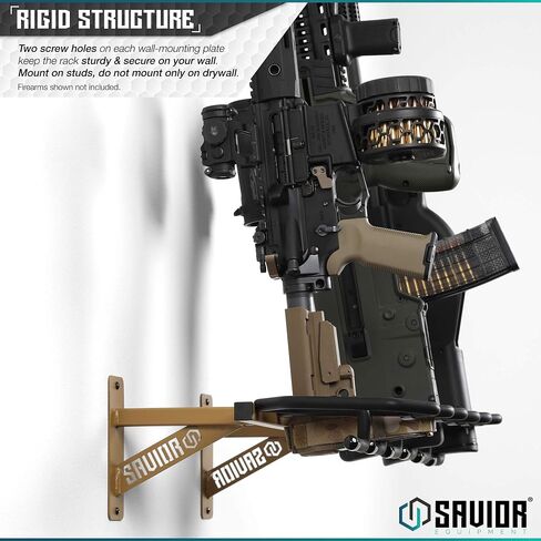 Savior Equipment Wall-Mount Rifle Rack Tactical Shotgun Carbine Firearm Free-Standing Gun Display Indoor Storage Rack - Heavy Duty Steel, 6-Slot Holds up to 150 Lbs in Saudi Arabia