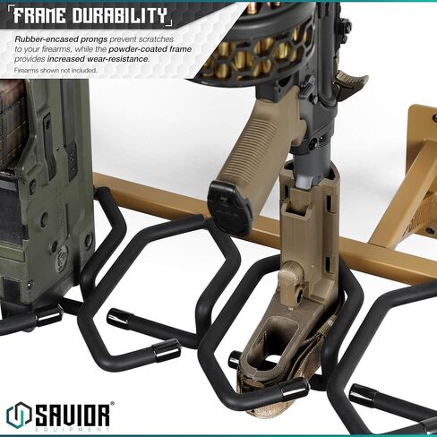 Savior Equipment Wall-Mount Rifle Rack Tactical Shotgun Carbine Firearm Free-Standing Gun Display Indoor Storage Rack - Heavy Duty Steel, 6-Slot Holds up to 150 Lbs in Saudi Arabia