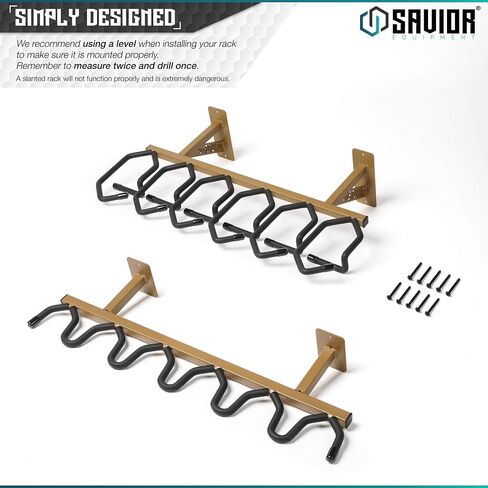 Savior Equipment Wall-Mount Rifle Rack Tactical Shotgun Carbine Firearm Free-Standing Gun Display Indoor Storage Rack - Heavy Duty Steel, 6-Slot Holds up to 150 Lbs in Saudi Arabia
