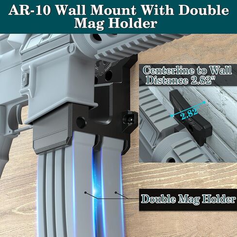 حامل حائط AR-10 مع حامل ماج مزدوج، حامل حائط 308/7.62 AR، حامل حامل بندقية يتحمل 350 رطل من التوتر in Saudi Arabia