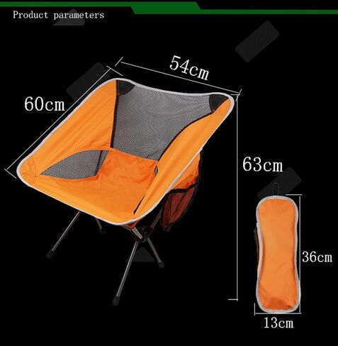 Vortex ZDY Lightweight 1.5kg Portable Folding Durable Easy to Store Small Simplicity High Bearing Weight Camping Chair for Outdoor, Backpacking, Garden, Picnic, Fishing and Indoor use.(Orange) in Saudi Arabia