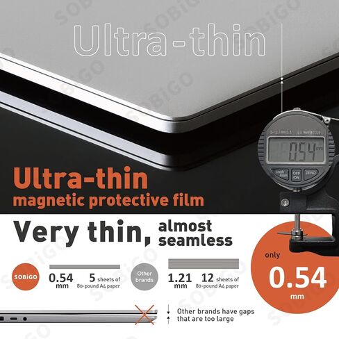 SOBiGO! Magnetic Anti-Blue Light Privacy Screen Protector for Laptop – Anti-Glare, Anti-Scratch, Privacy Filter – Nano Washable Adhesive Strip Design, Easy Installation for 14 Inch Laptop Privacy Screen-Filter for 16:9 Widescreen Display. in Saudi Arabia