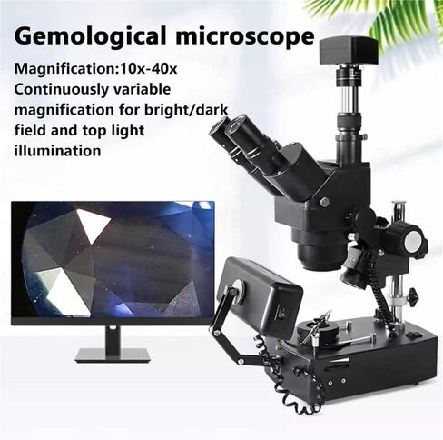 Compound Binocular Microscope, Stereo Zoom Microscope, with WF10x Eyepieces, 1X-4X Zoom Objective, 10-40X Magnification, Upper/Lower/Side Lighting, Includes Darkfield Condenser in Saudi Arabia
