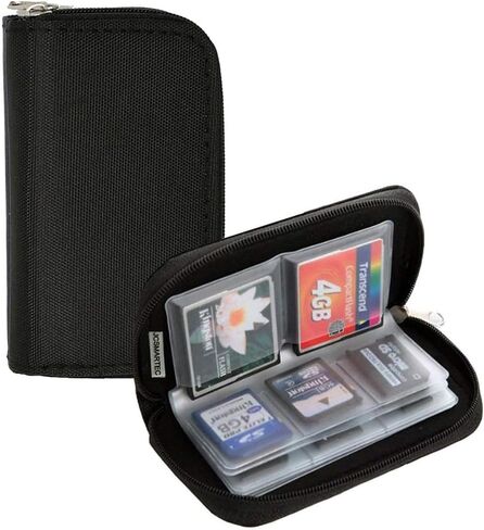 1 PC Memory Card Carrying Case - Suitable for Micro SD, Mini SD and 4X CF, Card Holder Bag Wallet for Media Storage Organization (Black) in Saudi Arabia