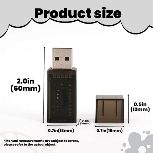 حافظات بطاقات الذاكرة USB-C إلى SD/TF - محول بطاقة الذاكرة بفتحة مزدوجة لأجهزة MacBook/Android/الكمبيوتر اللوحي (شفاف) in Saudi Arabia