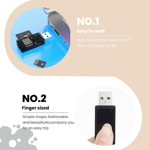 حافظات بطاقات الذاكرة USB-C إلى SD/TF - محول بطاقة الذاكرة بفتحة مزدوجة لأجهزة MacBook/Android/الكمبيوتر اللوحي (شفاف) in Saudi Arabia