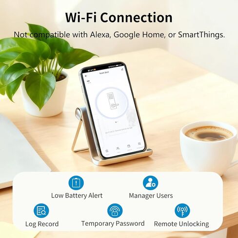EIYSIE WiFi Smart Door Lock with Handle, Fingerprint Lock Keyless Entry Door Lock with Keypad, Electronic Door Lock for Front Door and Bedroom, Digital Lock Built-in WiFi and App Control in Saudi Arabia