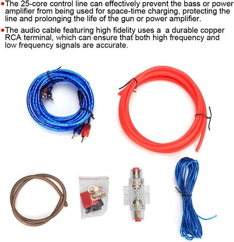 Keenso Car Wire Kit, Subwoofer Audio Speakers Replacement Zinc Alloy Wire Set Kit, 10GA Power Amplifier in Saudi Arabia