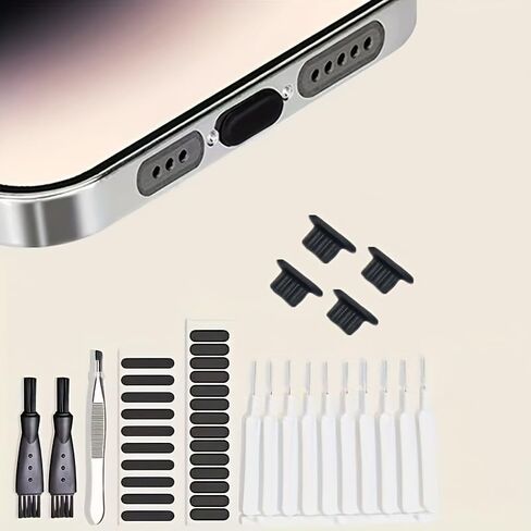 10 Pack Generic Anti Dust Plug Cover Charging Port Protector Cap with Cleaning Brush for Phone 14/15/16 Series, Galaxy S22/S21/S20, Note 20/10, All USB C and Lightning Devices in Saudi Arabia