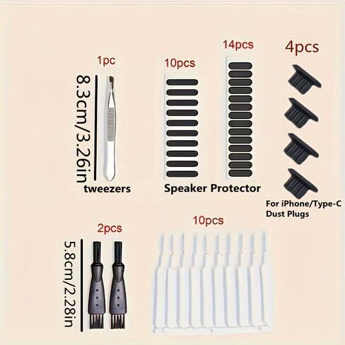 10 Pack Generic Anti Dust Plug Cover Charging Port Protector Cap with Cleaning Brush for Phone 14/15/16 Series, Galaxy S22/S21/S20, Note 20/10, All USB C and Lightning Devices in Saudi Arabia