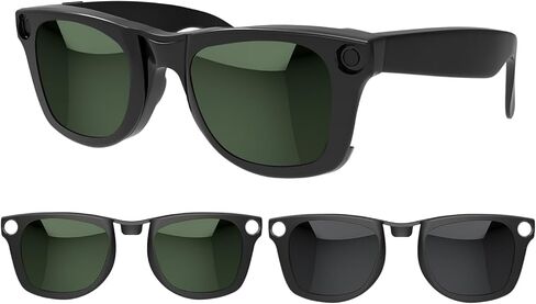 2Pcs Polarized Clip for Ray-Ban Meta Wayfarer & Gen 2 (RW4008/RW4012, L Size, 53-22), Discoloration Clip for Meta Wayfarer Gen 2 UV Protection, Smart Glasses Color Changing Clip Set, Black Gray+Yellow in Kuwait