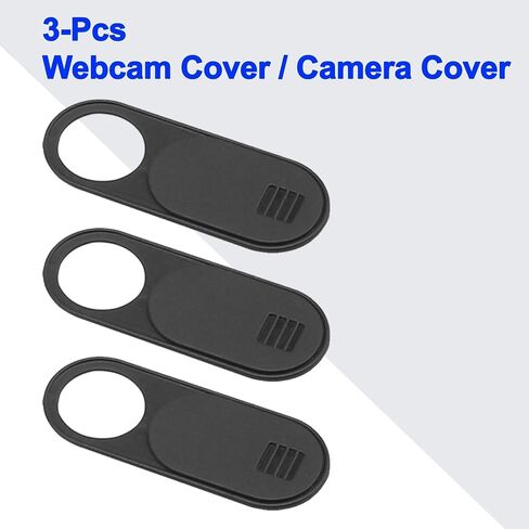 Laptop Camera Cover Slide [3-Pack] 1.11X0.43 in Ultra-Thin Oval Webcam Cover with Case/Cleaning Cloth, Compatible with MacBook, Laptop, PC, iMac, iPad, iPhone, 0.03 inch, Protect Privacy and Security in Saudi Arabia