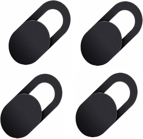 [4Pack] Webcam Cover Slide 0.027in Ultra Thin Web Camera Cover fits Laptop, Desktop, PC, Smartphone,Protect Your Privacy and Security,Strong Adhensive-Black in Saudi Arabia