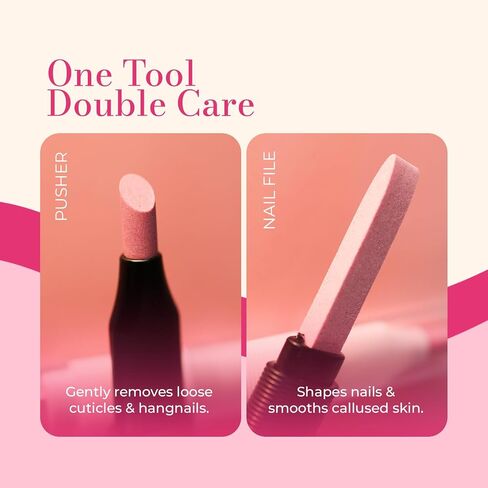 VICTORY NAIL 2PCS Victory Ceramic Stone Two-Way Nail Pusher & File (Black) Cuticle Trimmer Manicure Tools Professional Nail File Pumice Fingernail Files in Saudi Arabia