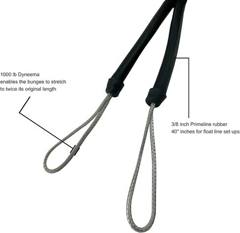 3/8" Bungee/Shock Cord for Float line Buoy Line 40" - Two Loops of 1000 lb Dyneema Line in Saudi Arabia