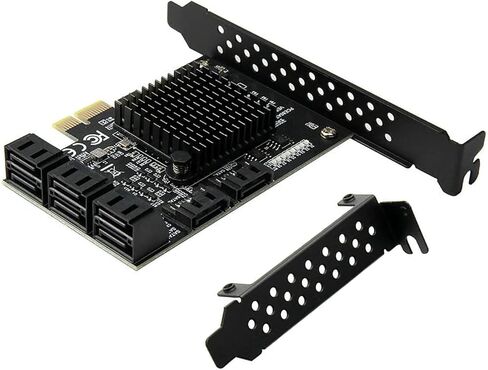 PCI-E to 8-Port SATA 3.0 Expansion Card 88SE9215 & JMB5xx Chips Max 6.0Gbps Support Hot-Plug Swap & SATA 6G 3G 1.5G HDD in Saudi Arabia
