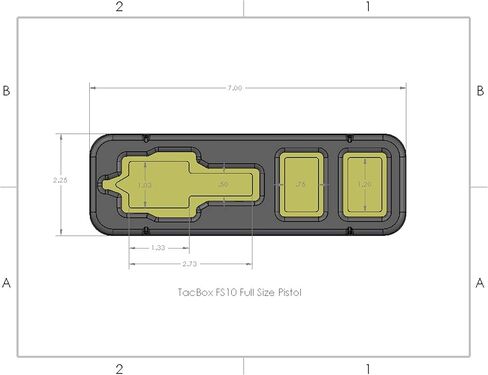 TacBox FS (أسود، FS10: مسدسات عريضة أكثر من 1 بوصة) (كبير) - حجم كامل للمسدس الصغير والمسدسات شبه الأوتوماتيكية، صندوق حافظة الوصول السريع القابل للتركيب - الحجم: 7.0 طول × 2.25 عرض × 5.25 طول (بوصة) in Kuwait