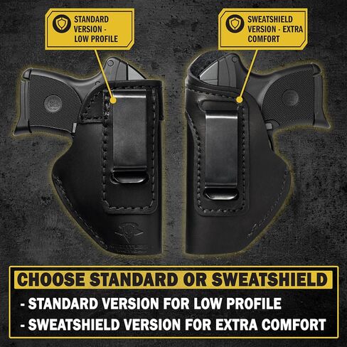 Made in USA - .380 Leather Holster | Fits Ruger LCP / LCP2, Sig P238, Walther PPK, S&W Bodyguard .380 | The Defender Leather IWB Holsters | Concealed Carry IWB Holster in Kuwait