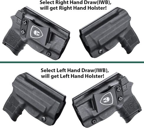 WARRIORLAND IWB Kydex Holster، اختر Fit for S&W Bodyguard 2.0 /M&P Bodyguard 380 أو 380 مع ليزر أحمر مدمج لتتبع قرمزي - حزام داخلي مخفي للحمل، قابل للتعديل والاحتفاظ in Kuwait