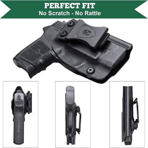 WARRIORLAND IWB Kydex Holster، اختر Fit for S&W Bodyguard 2.0 /M&P Bodyguard 380 أو 380 مع ليزر أحمر مدمج لتتبع قرمزي - حزام داخلي مخفي للحمل، قابل للتعديل والاحتفاظ in Kuwait