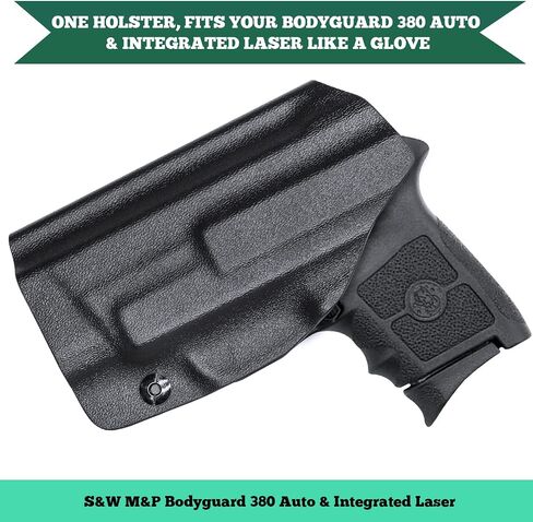 WARRIORLAND IWB Kydex Holster، اختر Fit for S&W Bodyguard 2.0 /M&P Bodyguard 380 أو 380 مع ليزر أحمر مدمج لتتبع قرمزي - حزام داخلي مخفي للحمل، قابل للتعديل والاحتفاظ in Kuwait