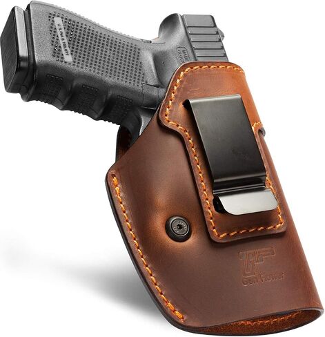 Full Grain Leather IWB Holster Compatible with Glock 17/19/ 19X/ 43X MOS, Taurus G2C/G3C, Sig P365/P365X/ P320/ M18/M17, M&P 9 Shield Plus, Hellcat & Other Full Size Compact Subcompact Pocket Handguns in Kuwait
