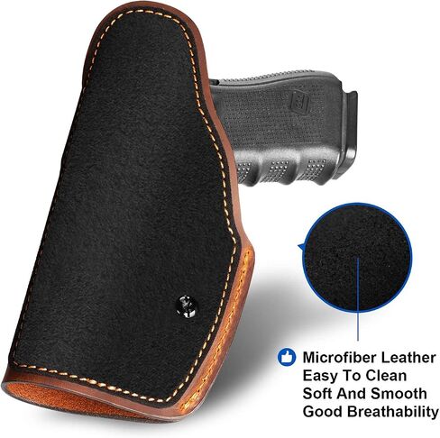 Full Grain Leather IWB Holster Compatible with Glock 17/19/ 19X/ 43X MOS, Taurus G2C/G3C, Sig P365/P365X/ P320/ M18/M17, M&P 9 Shield Plus, Hellcat & Other Full Size Compact Subcompact Pocket Handguns in Kuwait