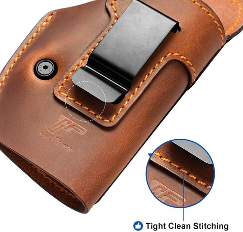 Full Grain Leather IWB Holster Compatible with Glock 17/19/ 19X/ 43X MOS, Taurus G2C/G3C, Sig P365/P365X/ P320/ M18/M17, M&P 9 Shield Plus, Hellcat & Other Full Size Compact Subcompact Pocket Handguns in Kuwait