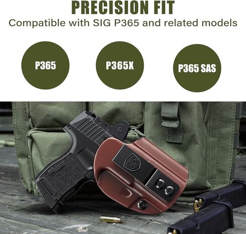 حافظة IWB متوافقة مع SIG Sauer P365 وP365X وP365 SAS - حافظة حمل مخفية مع قطع بصري، ملحق داخل حزام الخصر (اليد اليمنى) in Kuwait