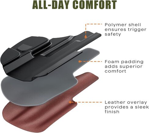 حافظة IWB متوافقة مع SIG Sauer P365 وP365X وP365 SAS - حافظة حمل مخفية مع قطع بصري، ملحق داخل حزام الخصر (اليد اليمنى) in Kuwait