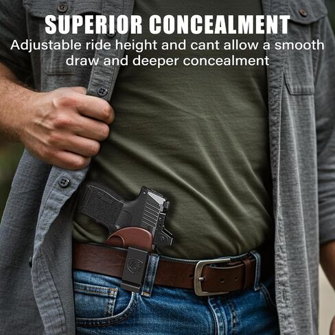 حافظة IWB متوافقة مع SIG Sauer P365 وP365X وP365 SAS - حافظة حمل مخفية مع قطع بصري، ملحق داخل حزام الخصر (اليد اليمنى) in Kuwait