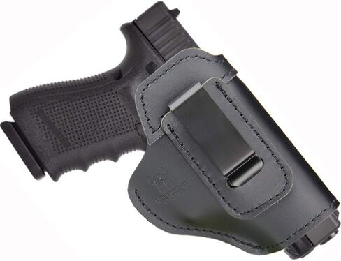 حافظة جلدية IWB لحزام الخصر الداخلي المخفي تناسب: S&W M&P Shield-Glock19 26 29 30 32 43-Beretta Px4-RUGER EC9s-SIG-HK-Taurus-XDS أو مسدسات مماثلة الحجم in Kuwait