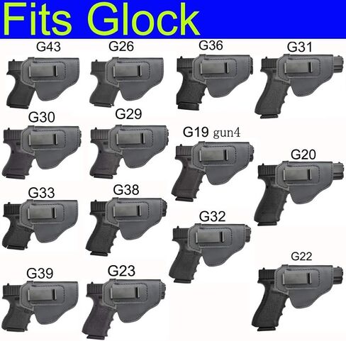 حافظة جلدية IWB لحزام الخصر الداخلي المخفي تناسب: S&W M&P Shield-Glock19 26 29 30 32 43-Beretta Px4-RUGER EC9s-SIG-HK-Taurus-XDS أو مسدسات مماثلة الحجم in Kuwait