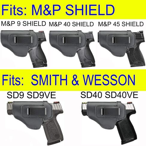 حافظة جلدية IWB لحزام الخصر الداخلي المخفي تناسب: S&W M&P Shield-Glock19 26 29 30 32 43-Beretta Px4-RUGER EC9s-SIG-HK-Taurus-XDS أو مسدسات مماثلة الحجم in Kuwait