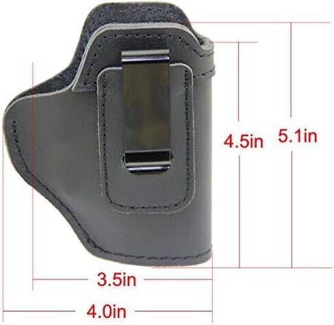 حافظة جلدية IWB لحزام الخصر الداخلي المخفي تناسب: S&W M&P Shield-Glock19 26 29 30 32 43-Beretta Px4-RUGER EC9s-SIG-HK-Taurus-XDS أو مسدسات مماثلة الحجم in Kuwait
