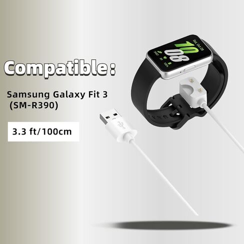 Compatible for Samsung Galaxy Fit 3 SM-R390 Charger, USB Cable Fast Charging 3.3ft/100cm (White) in Saudi Arabia