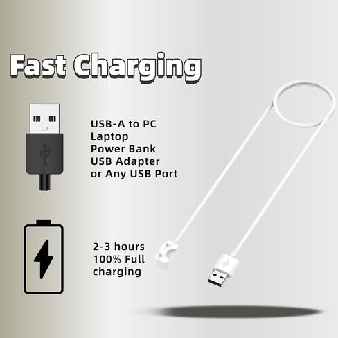 Compatible for Samsung Galaxy Fit 3 SM-R390 Charger, USB Cable Fast Charging 3.3ft/100cm (White) in Saudi Arabia