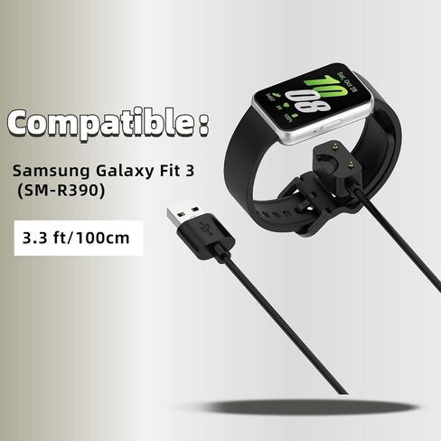 Compatible for Samsung Galaxy Fit 3 SM-R390 Charger, USB Cable Fast Charging 3.3ft/100cm (White) in Saudi Arabia